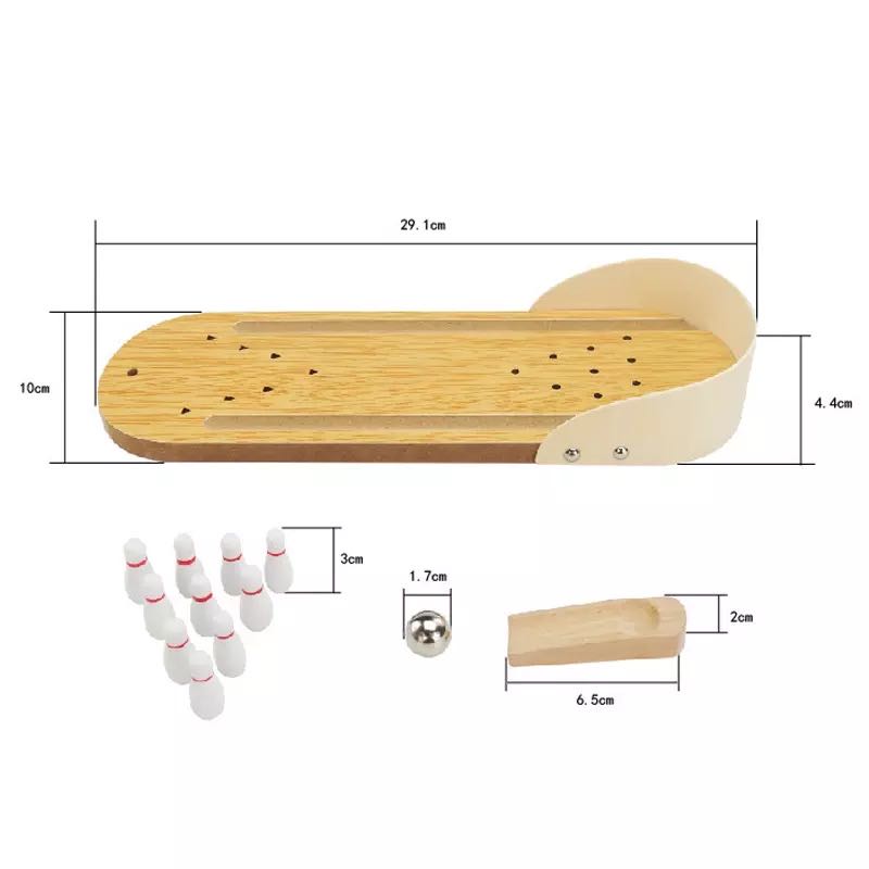 Mini jeu de bowling en bois - Jouets de motricité fine