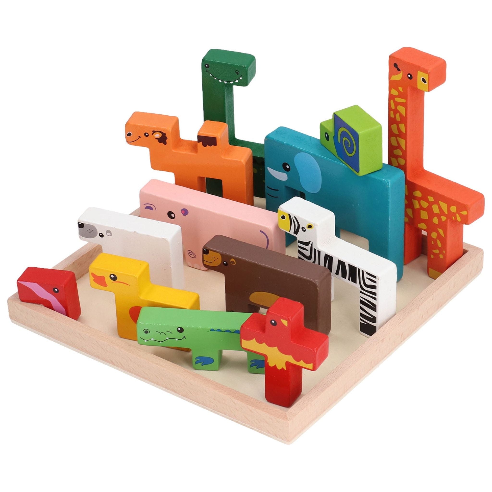 Blocs de construction d'animaux Montessori