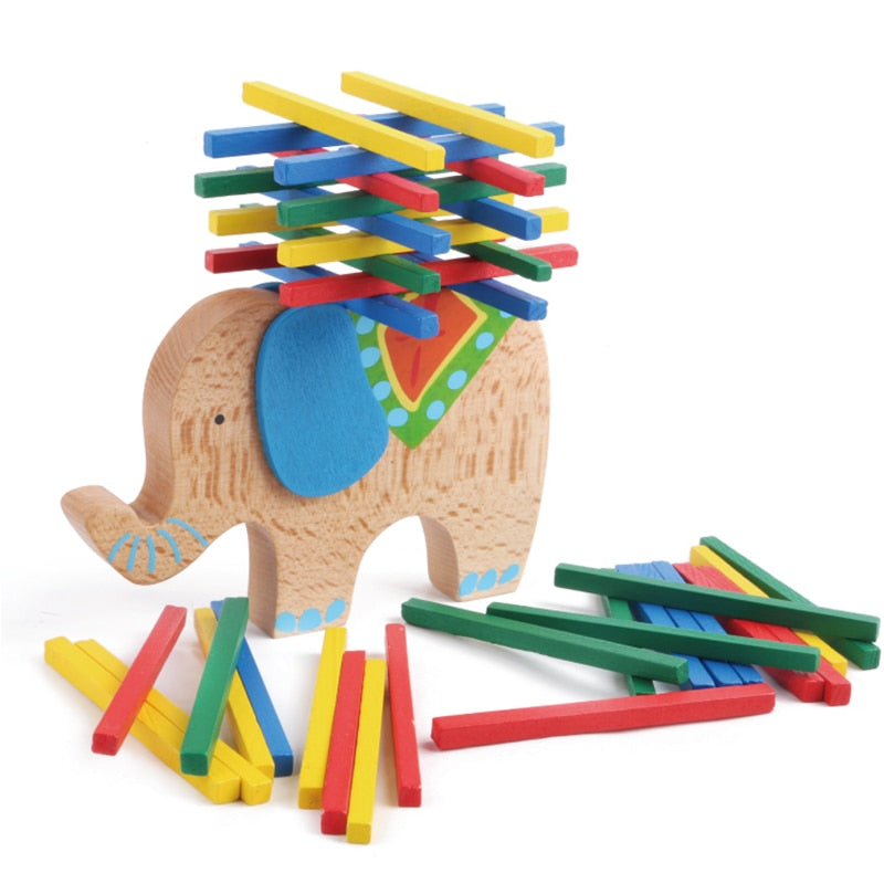 Fidtoy Tour d'équilibre en bois Chameau et Éléphant
