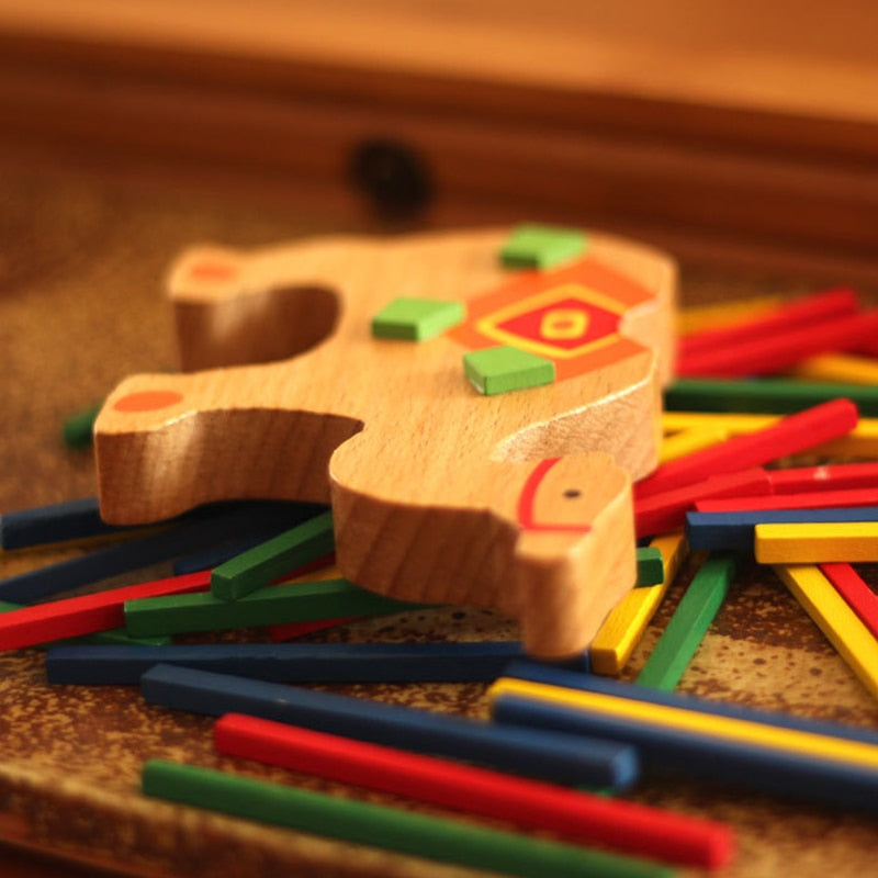 Fidtoy Tour d'équilibre en bois Chameau et Éléphant