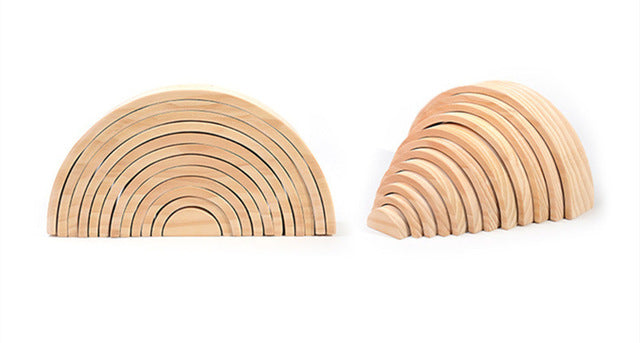 Fidtoy Semi Circle Natural Wood Open Ended Stacking Toy