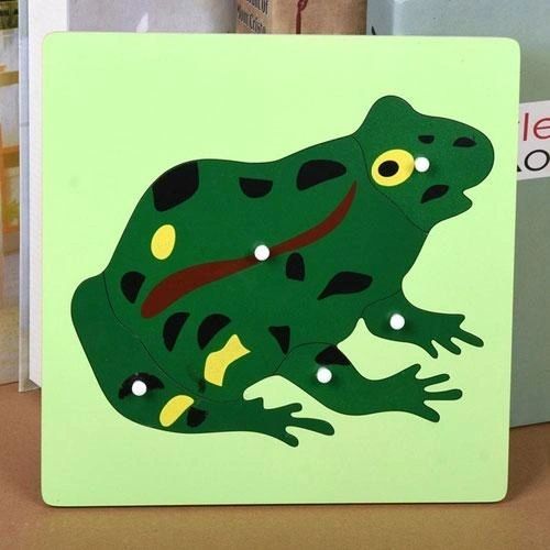 Puzles de animales Montessori Tortuga Pájaro Rana Caballo Pez Gallo Mariquita Mariposa Juguete educativo de madera para preescolar y jardín de infancia