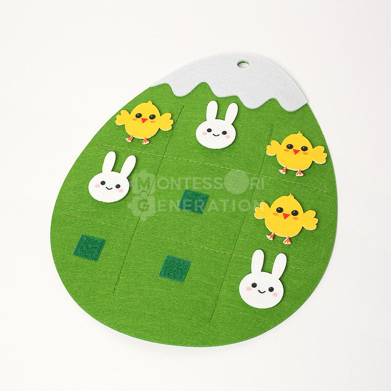 Fidtoy Felt Bunny Wall Activity Toy for Kids 1+ Easter Decor