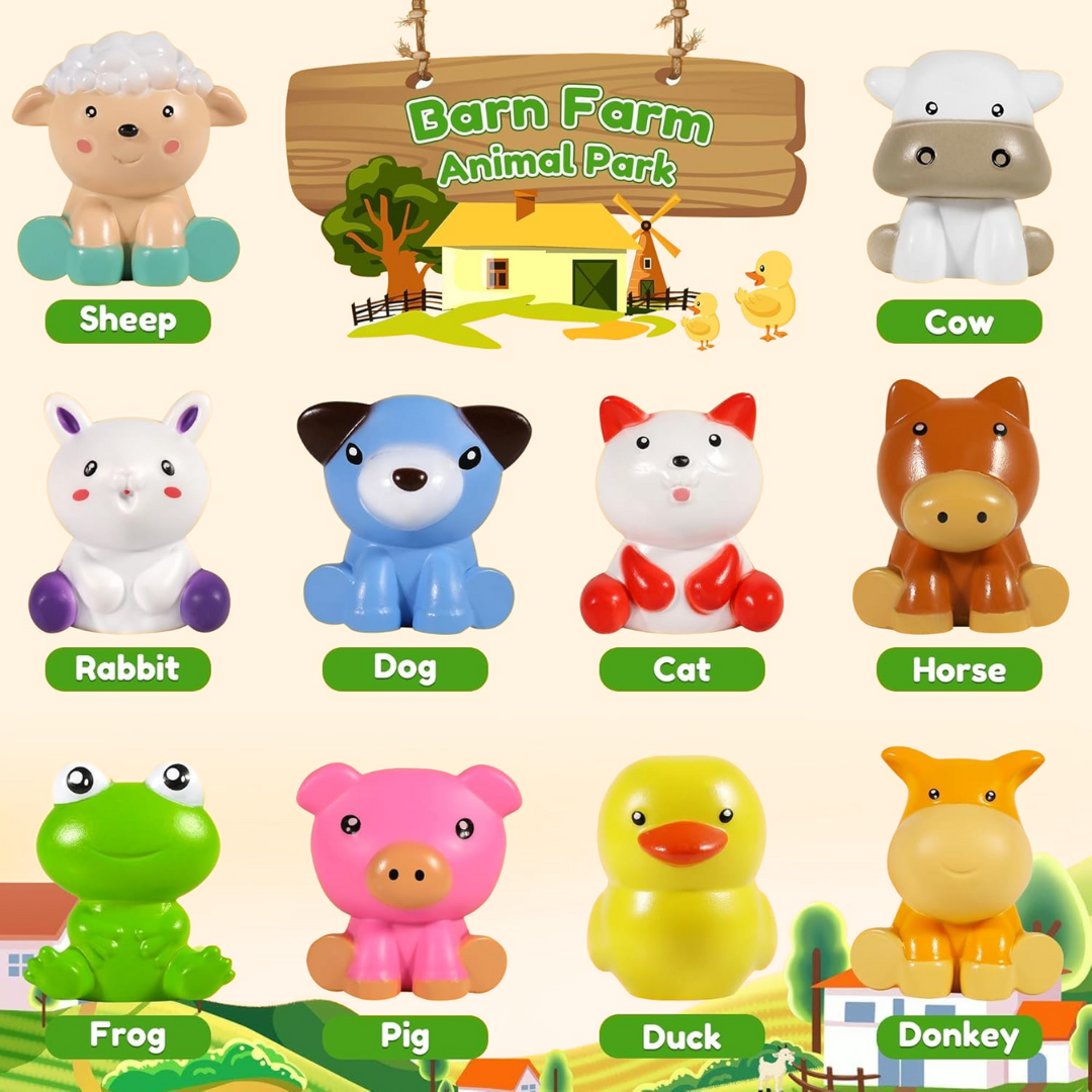 Fidtoy Jeu d'animaux de la ferme Montessori pour l'apprentissage des tout-petits (20 pièces)