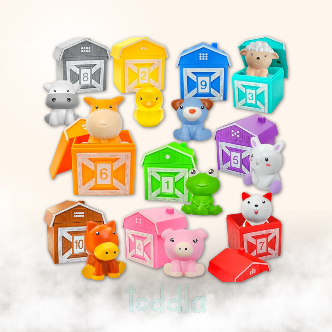 Fidtoy Jeu d'animaux de la ferme Montessori pour l'apprentissage des tout-petits (20 pièces)