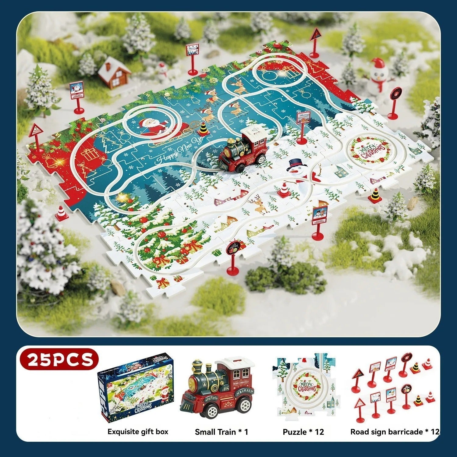 DIY Xmas Train Track™ - Bouw je eigen kerstwonderland - Kerst Trein puzzel
