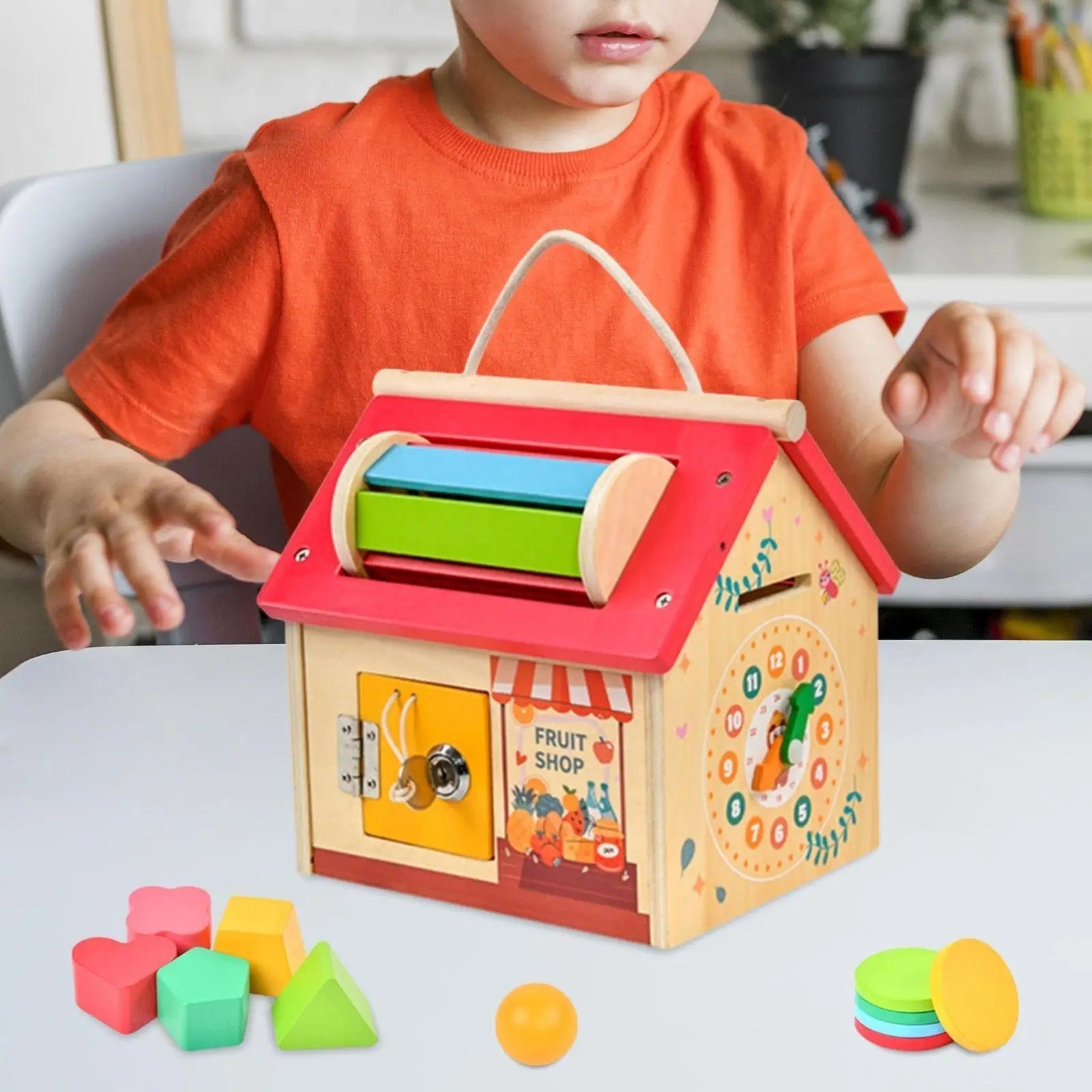 Maison Éducative Multifonctionnelle en Bois avec Activités