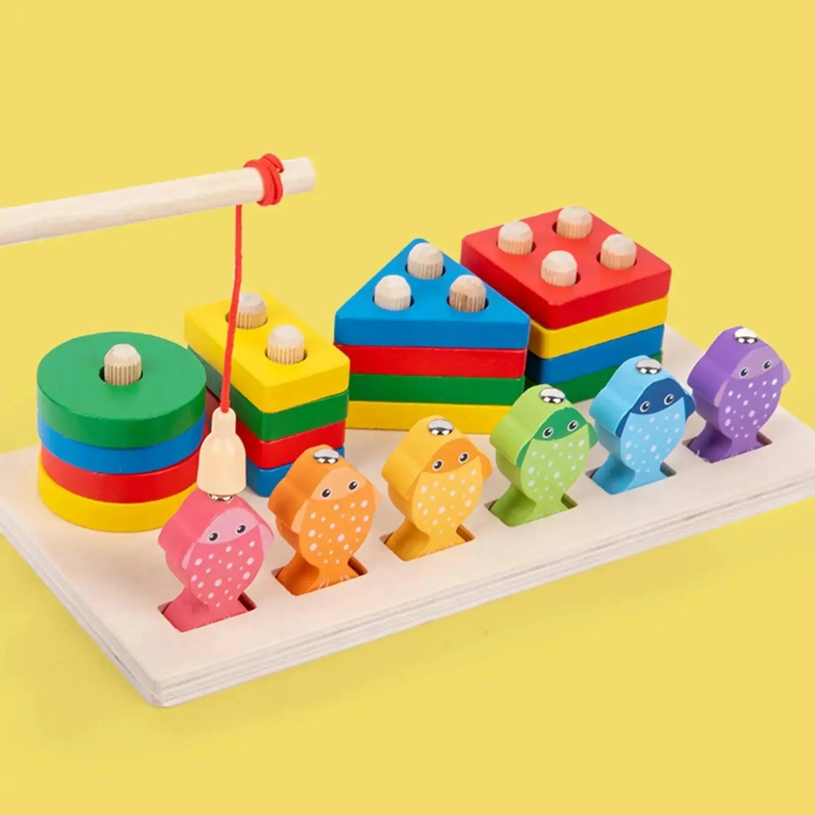 Wooden Fishing Column Educational Toy – Eco-Friendly & Skill-Building