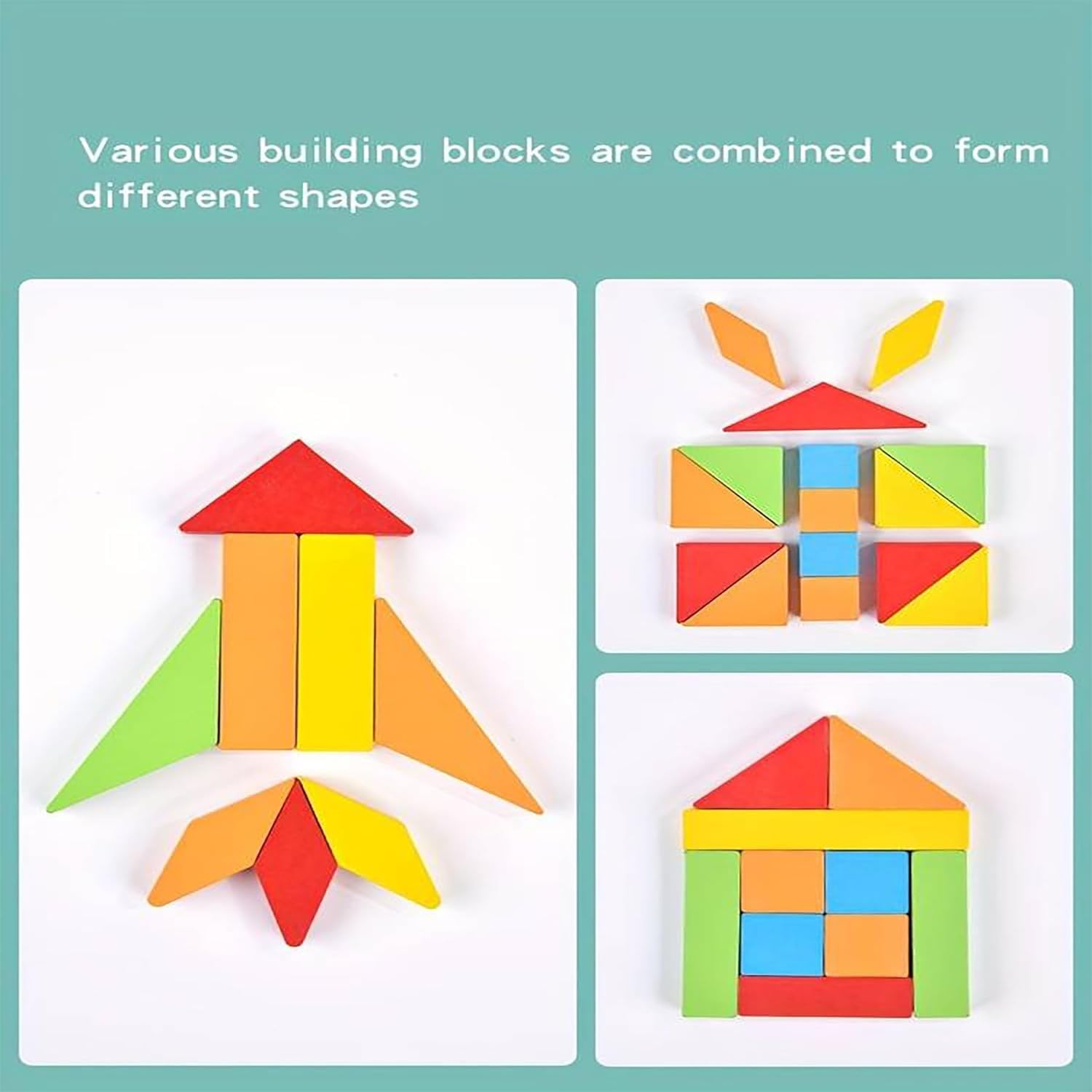 Wooden Shapes Puzzle Learning Toy, 10 in 1 Montessori Brain Teaser Puzzle Board with 10 Geometric Shapes