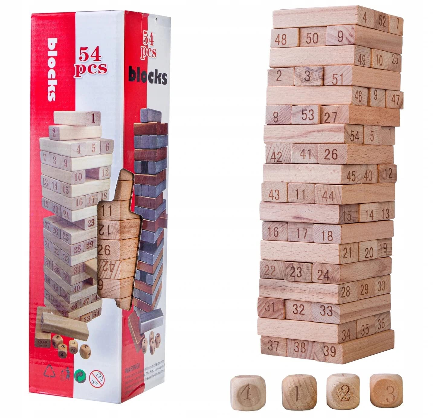 Wooden Tower Ze-nga Stacker | Wood Balancing Blocks Montessori Toy