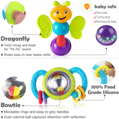 Fidtoy 10 pièces hochet et anneau de dentition pour bébé