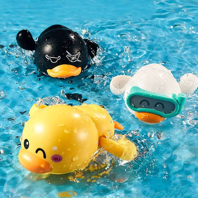 Jouets de bain Fidtoy Canard Nageur à Remonter – Lot de 3 pour le Bain des Tout-petits