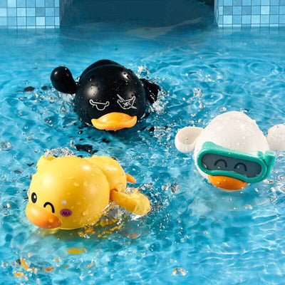 Jouets de bain Fidtoy Canard Nageur à Remonter – Lot de 3 pour le Bain des Tout-petits