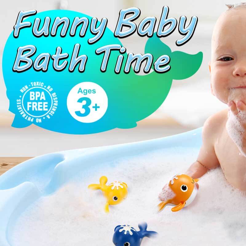 Fidtoy Baby Bath Fishing Toy Set Magnetic Whale Water Game