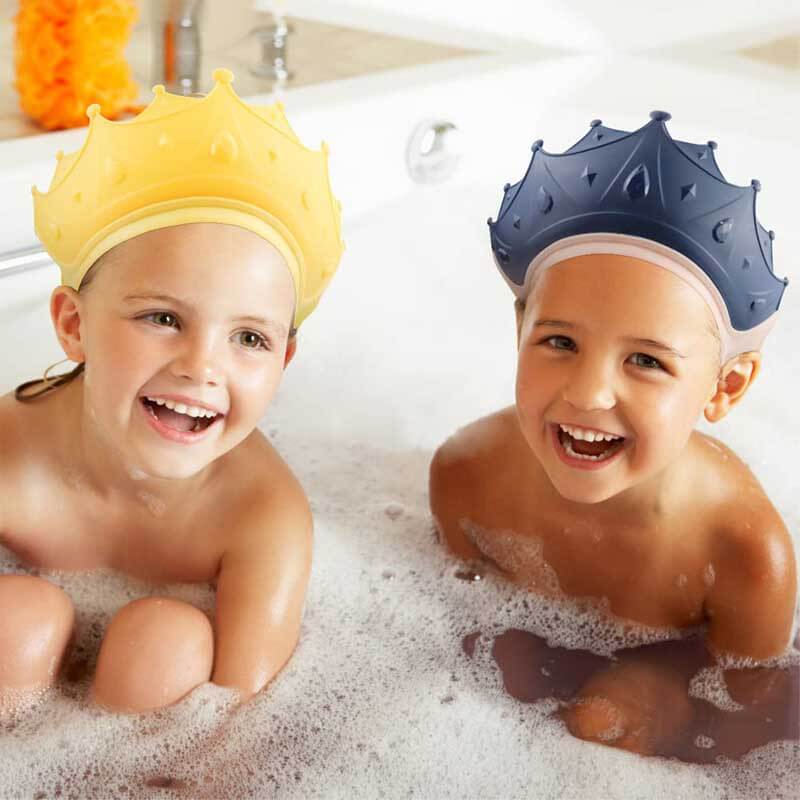 Gorro de ducha Fidtoy para bebés – Visera ajustable para el baño para protección de ojos y oídos, diversión al bañarse y nadar