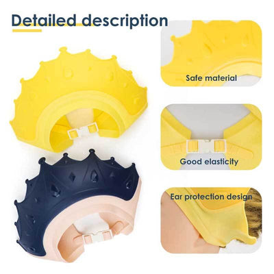 Gorro de ducha Fidtoy para bebés – Visera ajustable para el baño para protección de ojos y oídos, diversión al bañarse y nadar