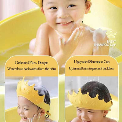 Gorro de ducha Fidtoy para bebés – Visera ajustable para el baño para protección de ojos y oídos, diversión al bañarse y nadar