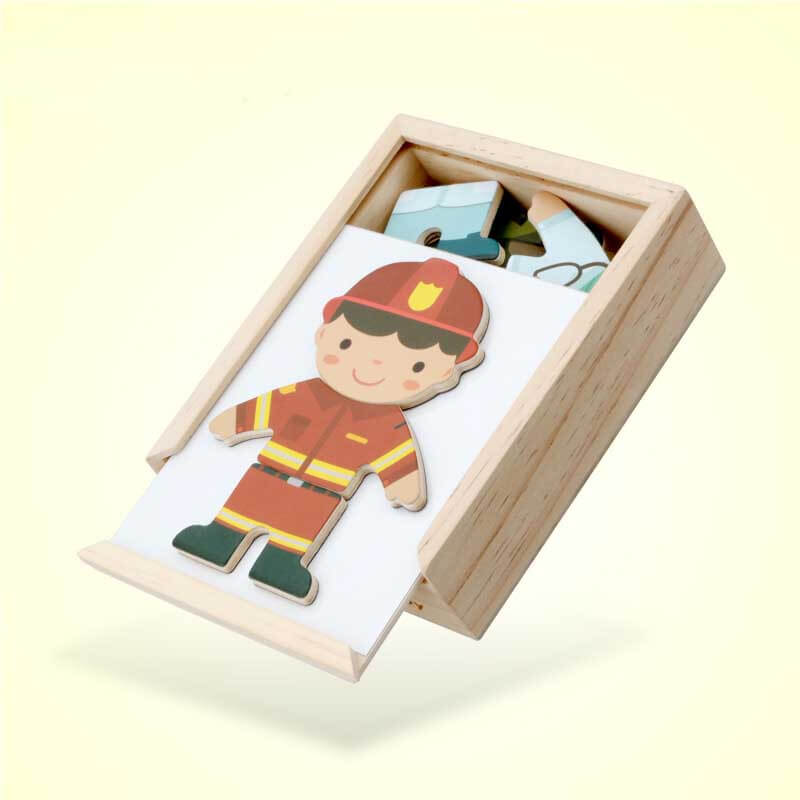 Fidtoy Magnetic Dress Up Puzzle Wooden Role Play Toy for Kids