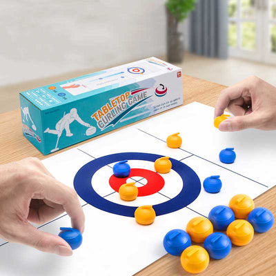 Fidtoy Tabletop Curling Game Set Portable Family Board Game