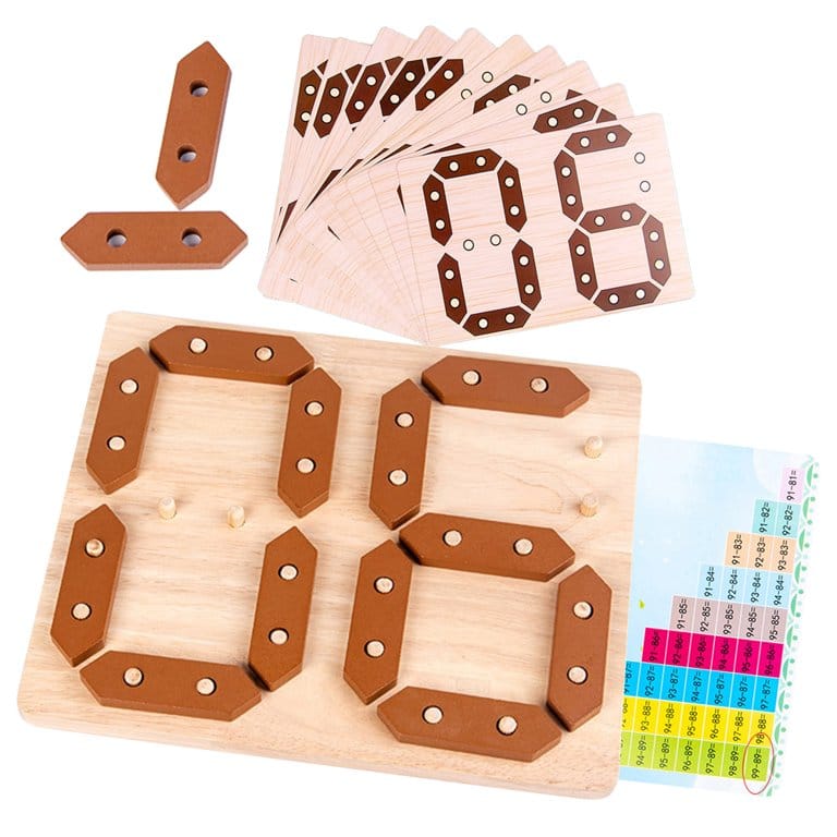 Tablette numérique en bois pour l'apprentissage de l'addition et de la soustraction - 032