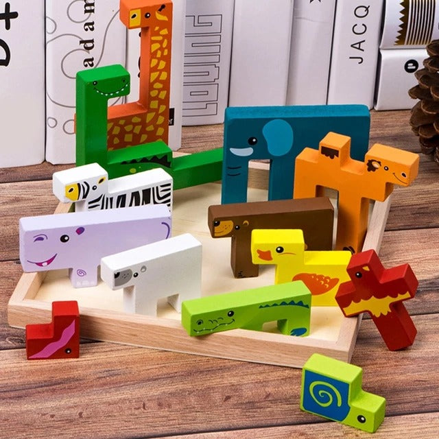 Rompecabezas de tablero creativo de animales de madera - 298