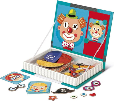 Fidtoy Magnetic Puzzle Book for Kids with 67 Magnets & 12 Design Cards – Funny Face Matching Travel Toy for Ages 3+
