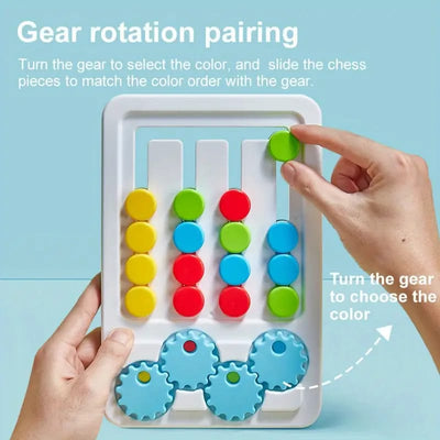 Juego de Lógica 2 en 1 de Engranajes con Patrón de Cuatro Colores - 006