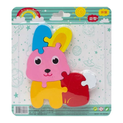 Fidtoy Puzzle 3D Mignon Animal - Modèle Aléatoire, Puzzle en Bois pour Tout-petits, Compétences Spatiales Préscolaires et Jouet d'apprentissage Précoce pour les 2-6 Ans
