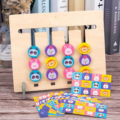Fidtoy Double-Sided Wooden Puzzle Board for Toddlers | Montessori Logic & Color Matching Educational Toy