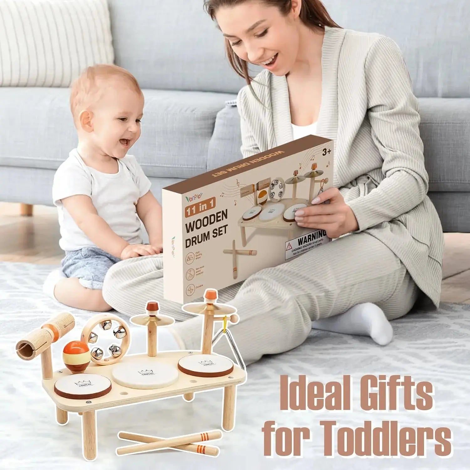 Rhythm Station – Table Musicale et Set de Tambours en Bois 11-en-1
