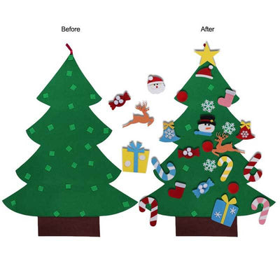 Fidtoy DIY Felt Christmas Tree Set with 30 Ornaments – Montessori Holiday Activity for Toddlers