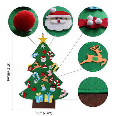 Fidtoy DIY Felt Christmas Tree Set with 30 Ornaments – Montessori Holiday Activity for Toddlers