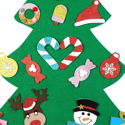 Fidtoy DIY Felt Christmas Tree Set with 30 Ornaments – Montessori Holiday Activity for Toddlers