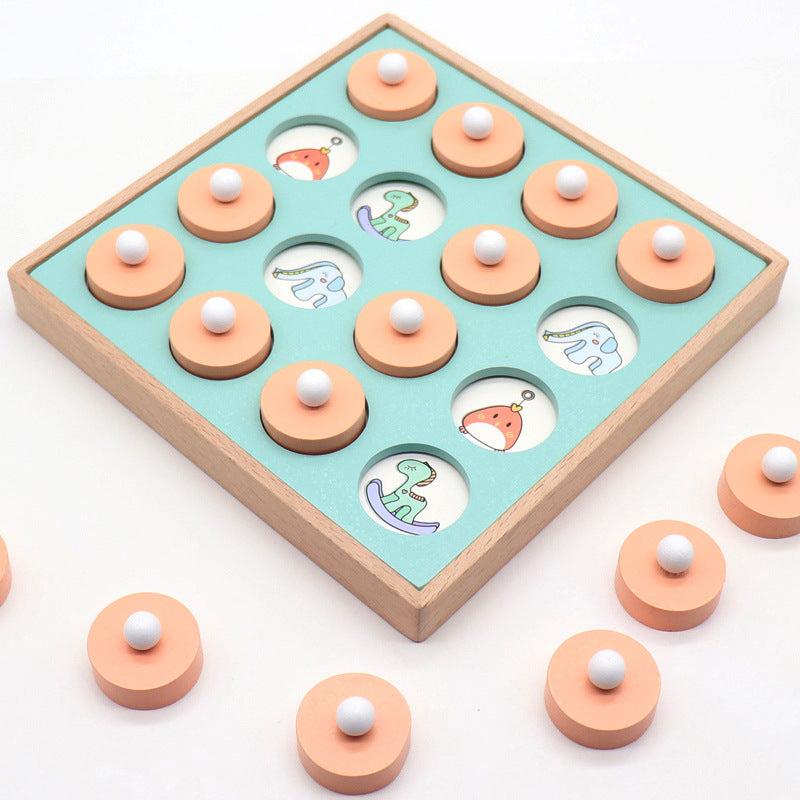 Jeu d'échecs de mémoire en bois - Puzzle éducatif 3D pour enfants et famille