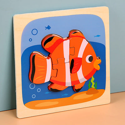 MiniMind™ Wooden Chunky Puzzle Set - Montessori Learning Toys for Toddlers