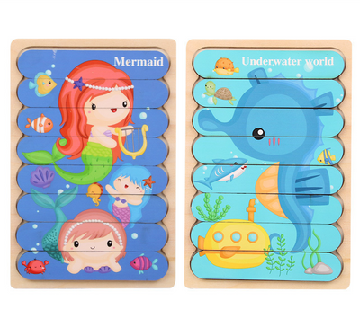 Juegos de rompecabezas Montessori reversibles (juego de 2)