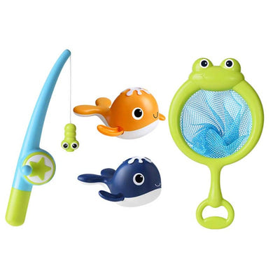 Fidtoy Baby Bath Fishing Toy Set Magnetic Whale Water Game
