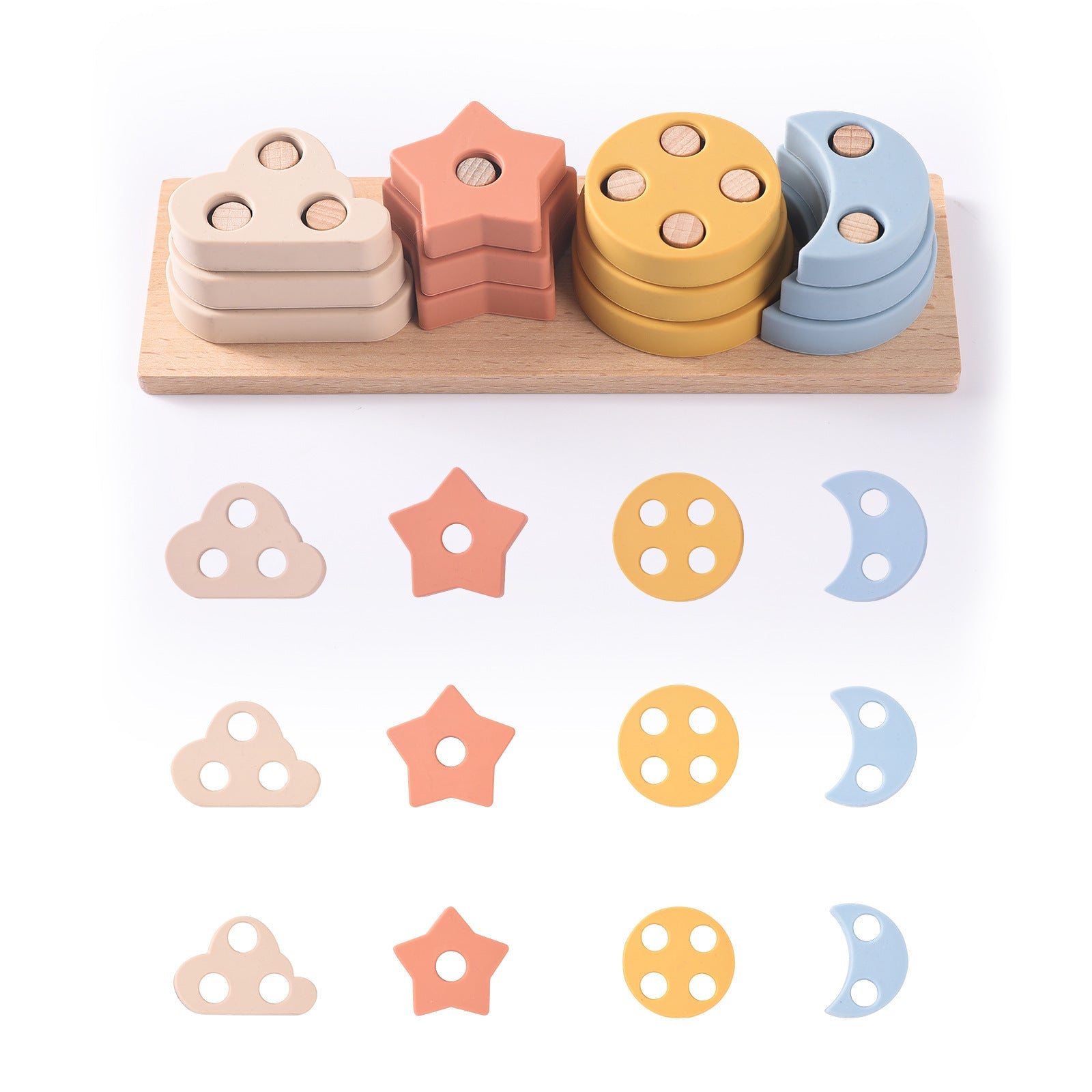 Juguetes de rompecabezas de madera multifuncionales para educación temprana para niños | Aprendizaje y juego sensorial amigables con el autismo