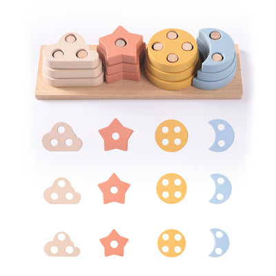Juguetes de rompecabezas de madera multifuncionales para educación temprana para niños | Aprendizaje y juego sensorial amigables con el autismo