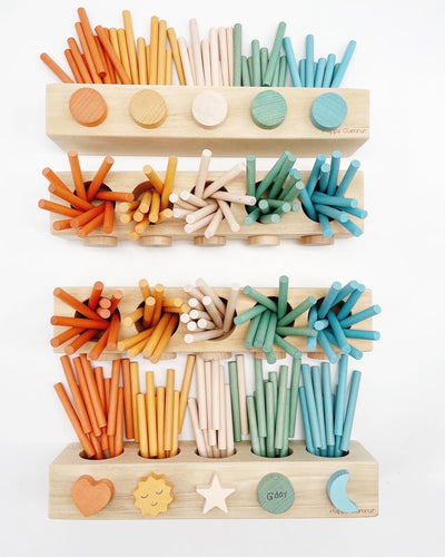 Happy Gumnut Montessori Réglettes Nombreuses avec Plateau Magnétique