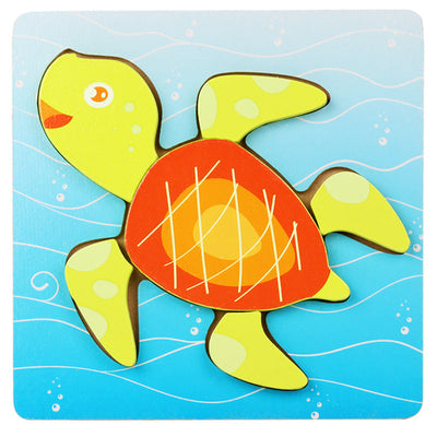 Basic Kids Starter Puzzle Various Designs Bear, Airplane, Butterfly, Bee, Ladybug, Boat Wooden Puzzle