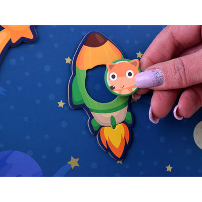 Livre de Puzzles Magnétiques STEAM 50 pièces - Thème Spatial