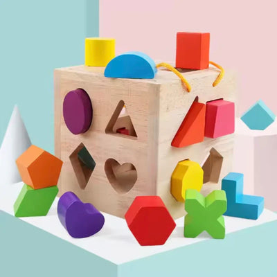 Bloques de Construcción Geométricos de Madera para Bebé