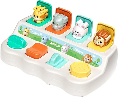 Fidtoy Cute Animal Learning Pop Up Toy for Toddlers 12+ Months Interactive Cause and Effect Educational Animal Activity Toy
