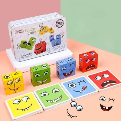 Montessori Educational Puzzle Cube – Tangram Brain Teaser for Kids