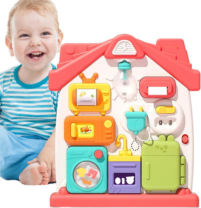 Fidtoy Multifunctional House Busy Board for Babies Sensory Fine Motor Learning Activity Toy Age 6M+