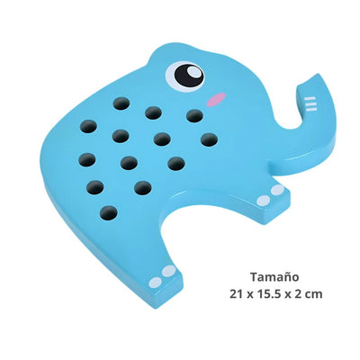 Wooden Duck and Elephant Lacing Set