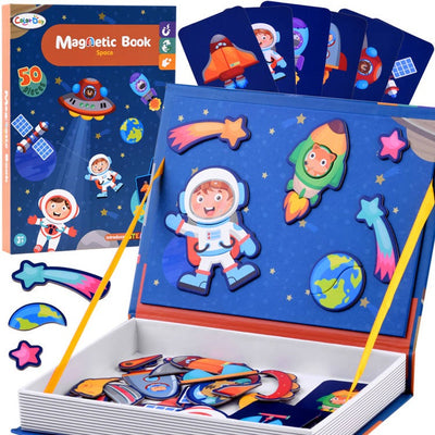 Livre de Puzzles Magnétiques STEAM 50 pièces - Thème Spatial