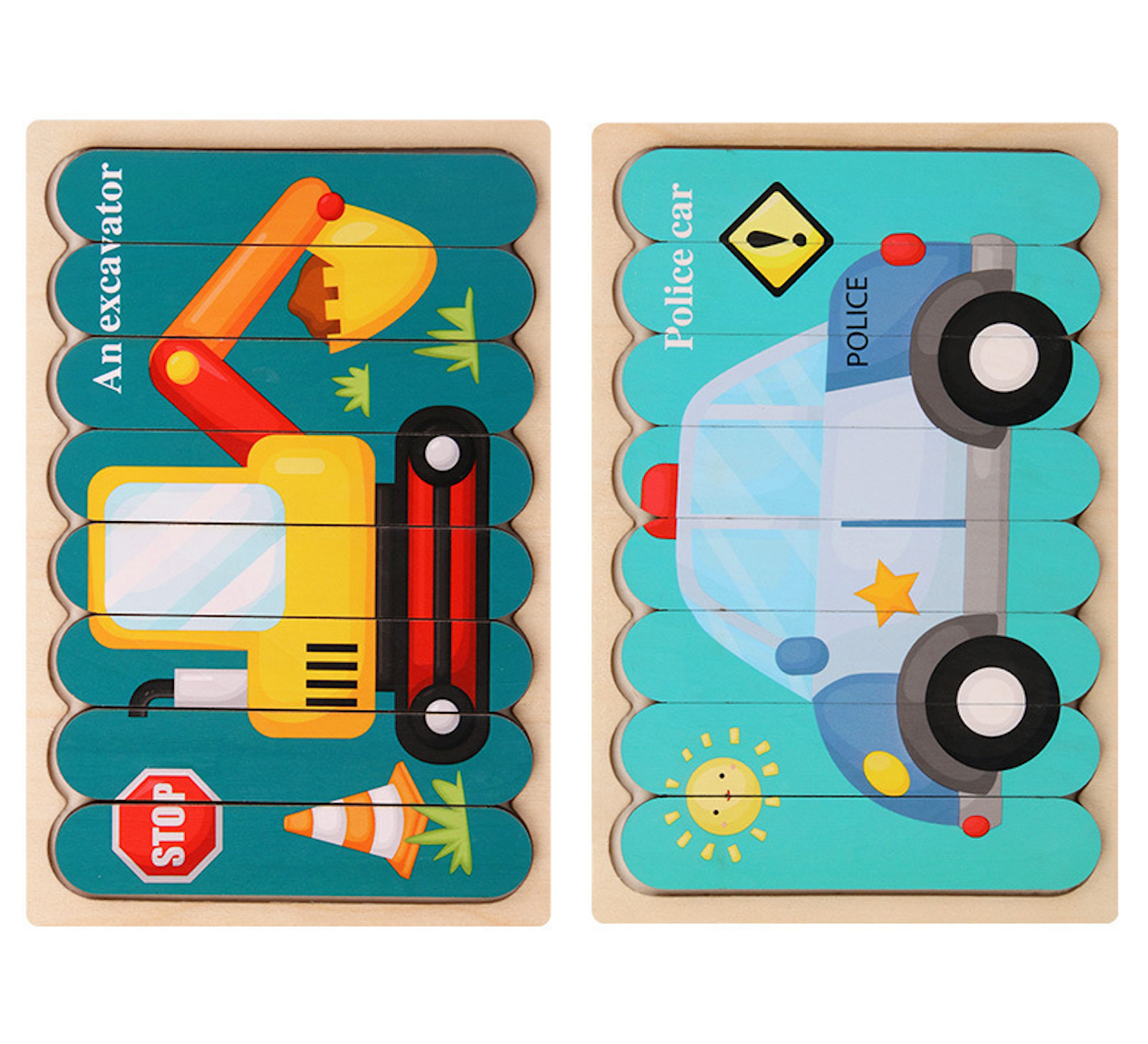 Juegos de rompecabezas Montessori reversibles (juego de 2)