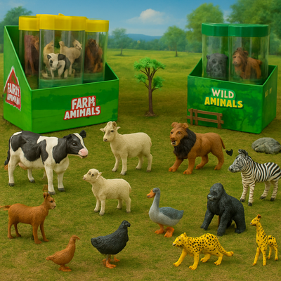 Mini Figurines Animaux de la Ferme avec Arbre - 388